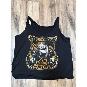 Kid Rock Graphic Tank Top Womens Black Gold Rock Music Concert Sleeveless Casual